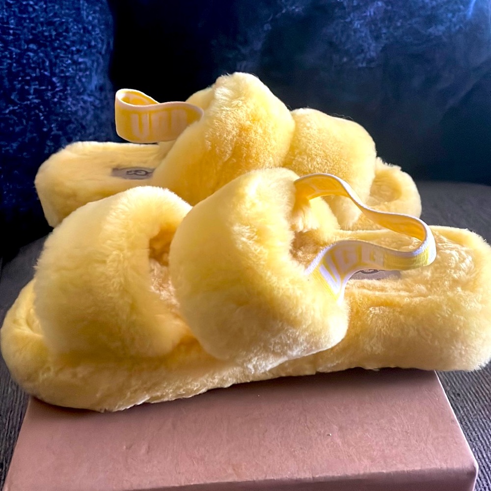 Bright Yellow Ugg Slides